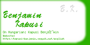 benjamin kapusi business card